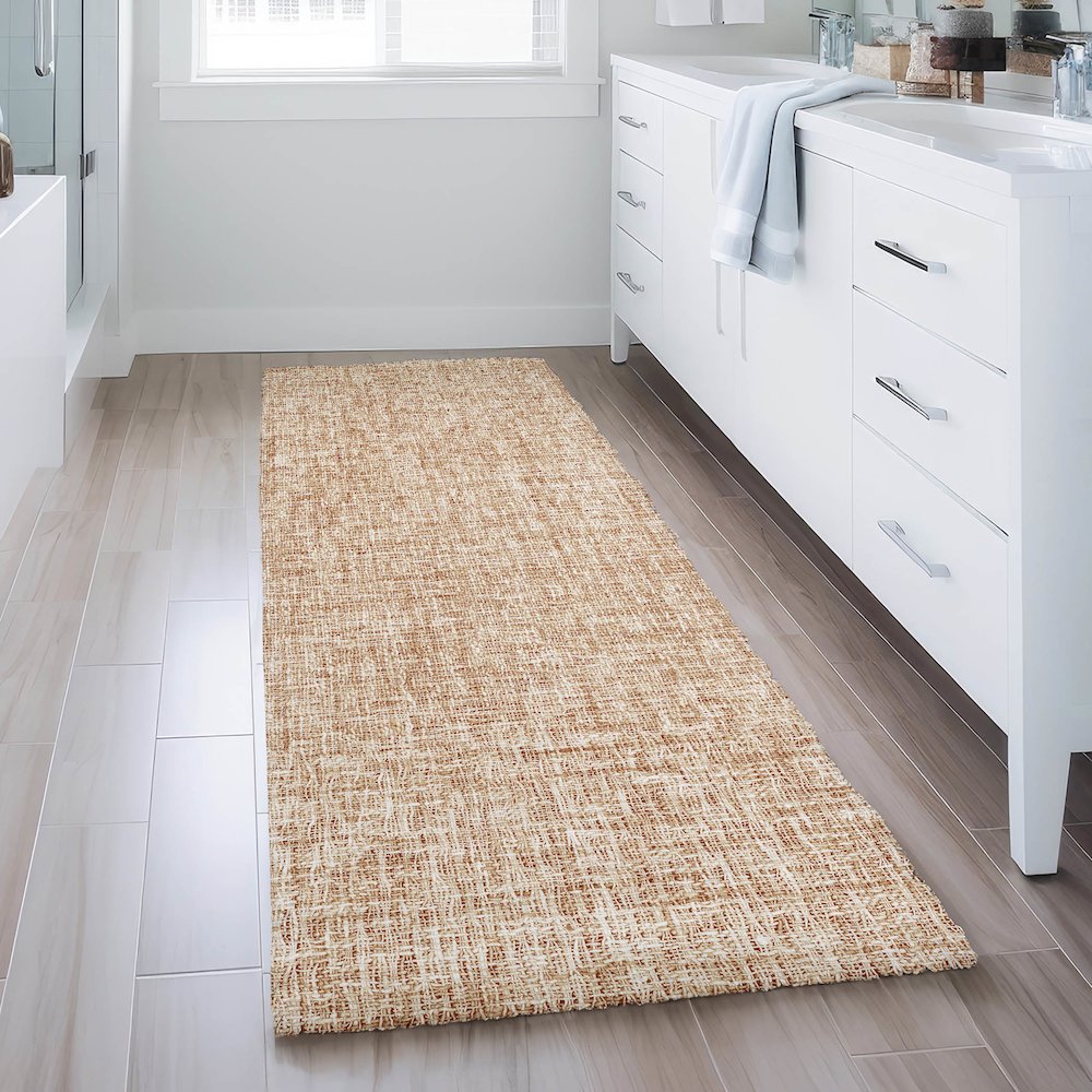 Luxury Washable Voyage VY1 Orange 2'3" x 7'6" Runner Rug. Picture 5