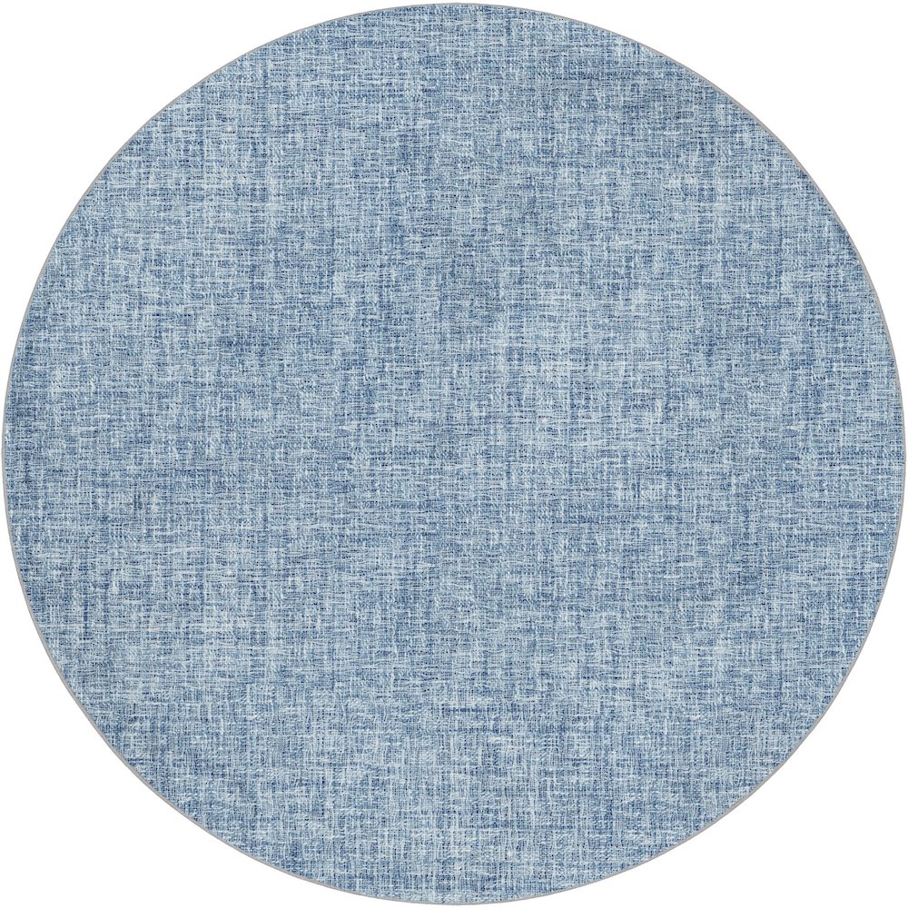 Luxury Washable Voyage VY1 Blue 8' x 8' Rug. Picture 1