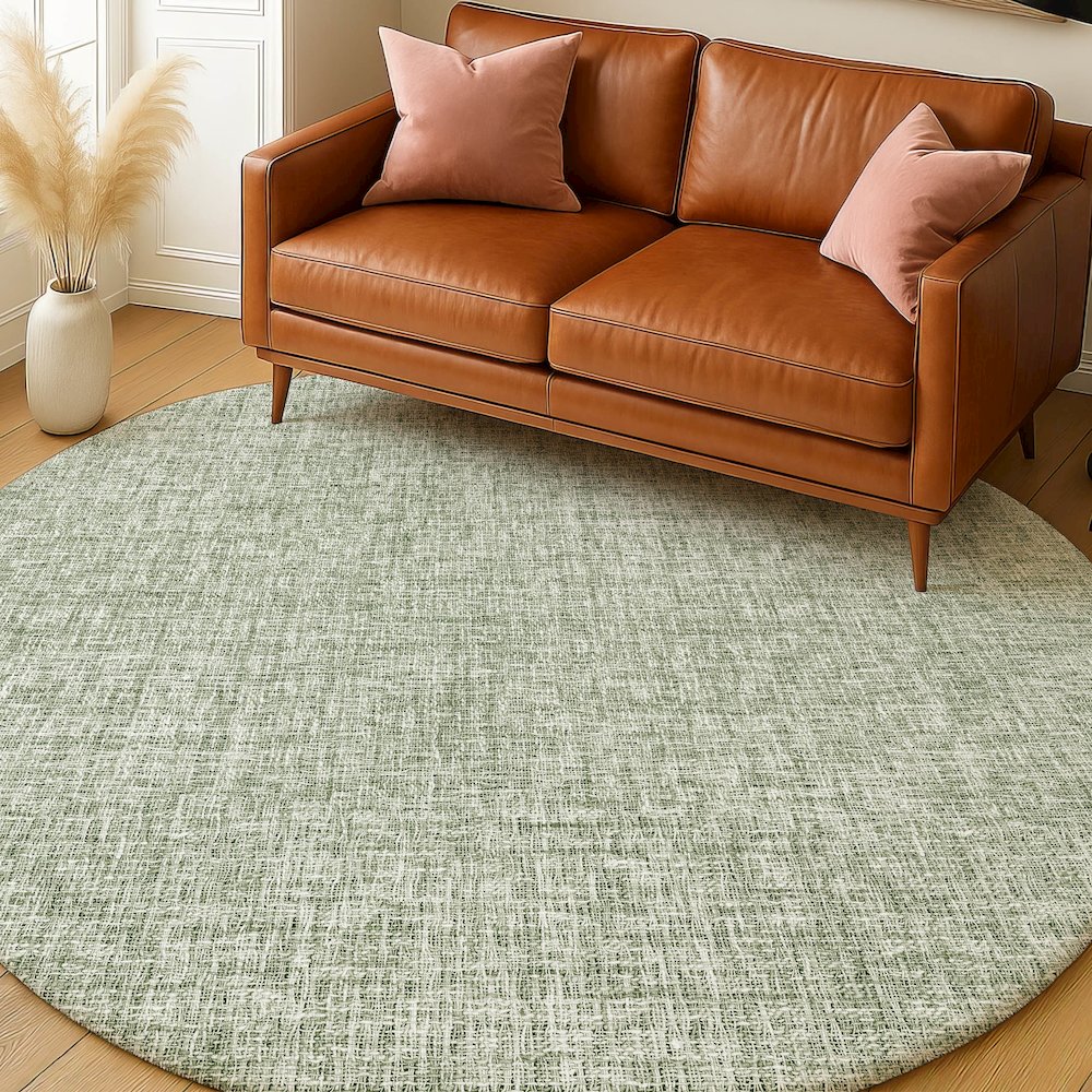 Luxury Washable Voyage VY1 Green 8' x 8' Rug. Picture 5