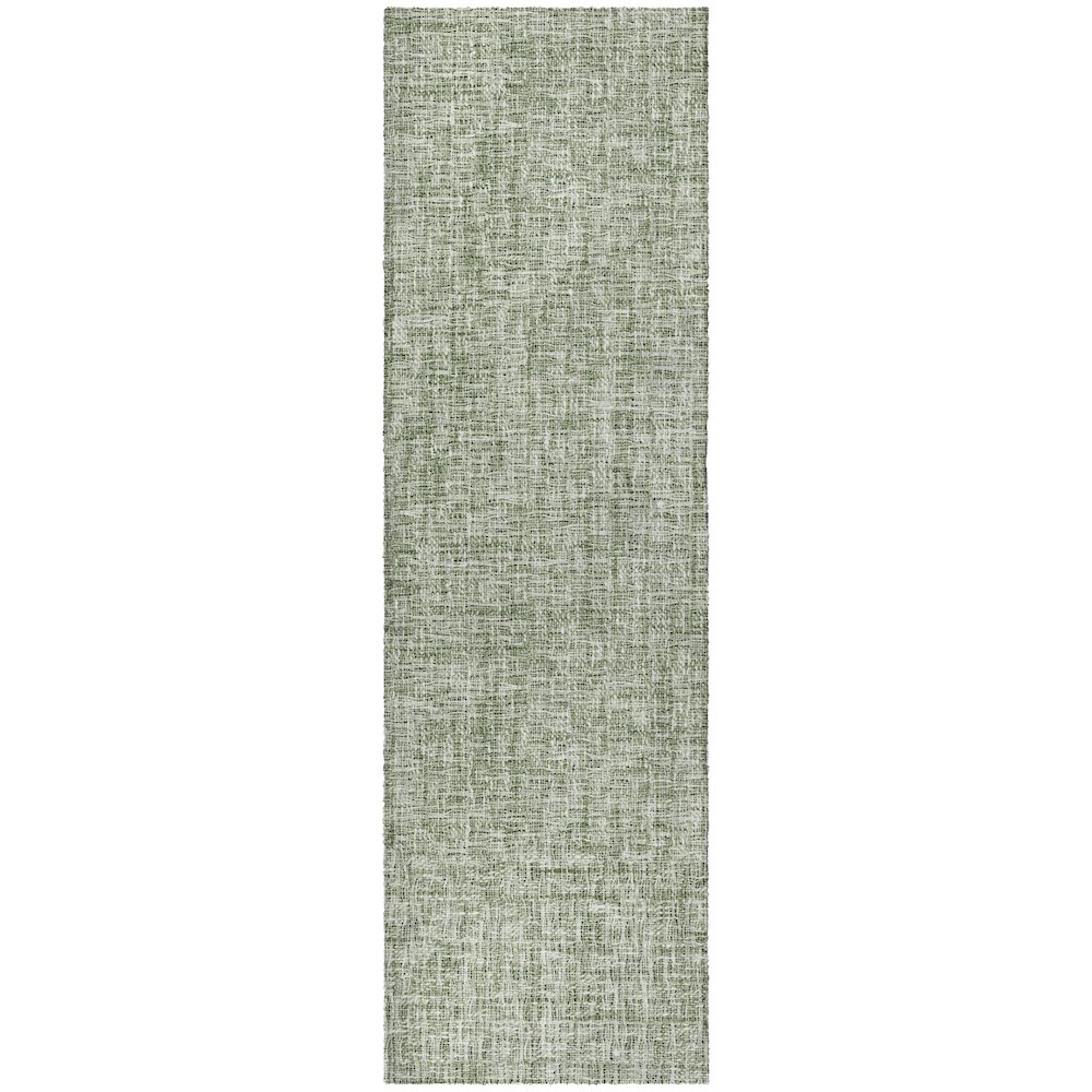 Luxury Washable Voyage VY1 Green 2'3" x 7'6" Runner Rug. Picture 1