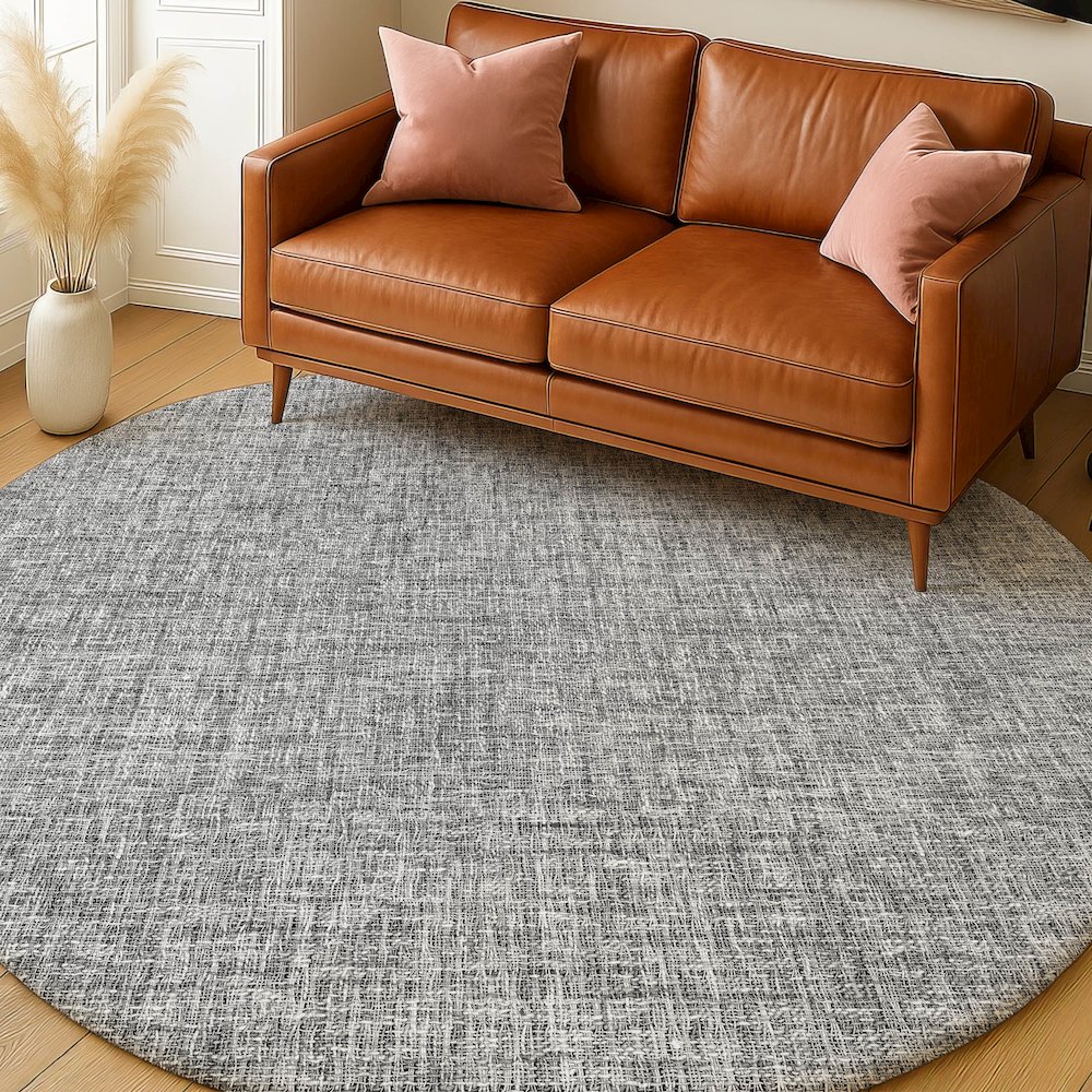 Luxury Washable Voyage VY1 Gray 8' x 8' Rug. Picture 5