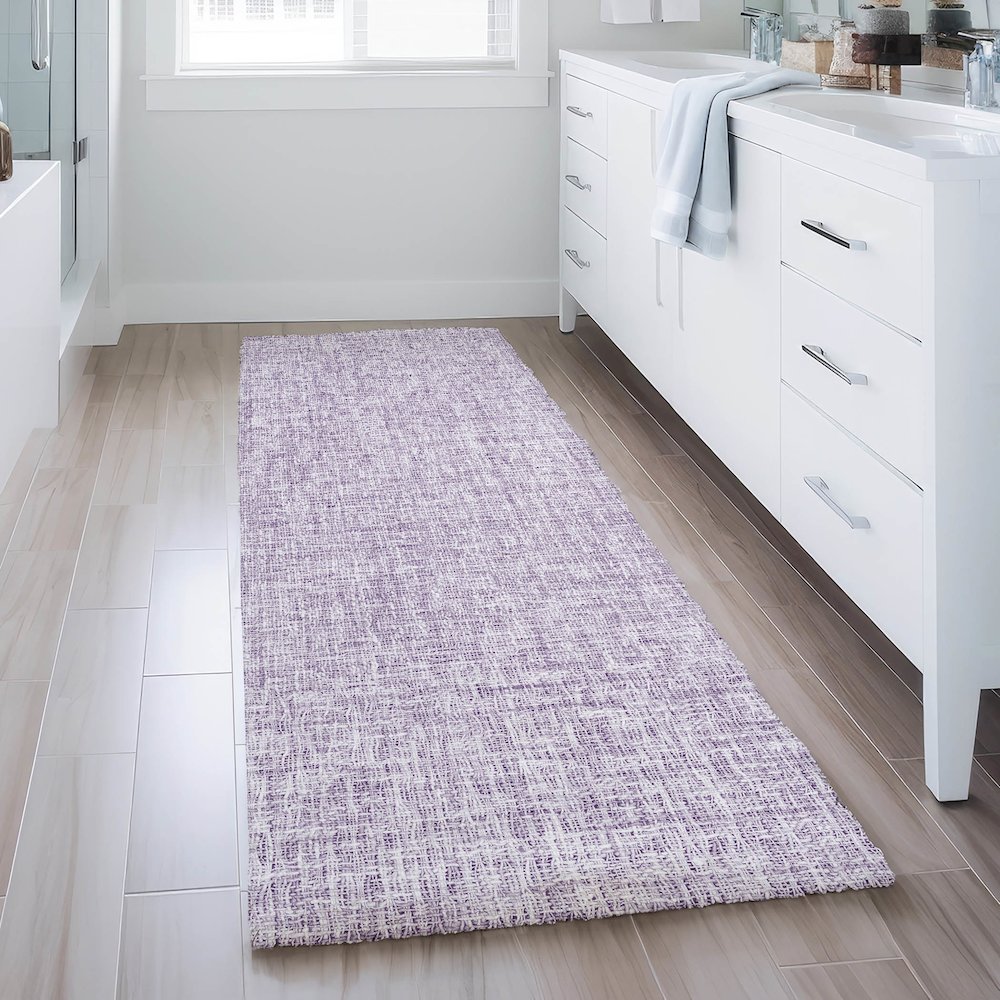 Luxury Washable Voyage VY1 Purple 2'3" x 7'6" Runner Rug. Picture 5