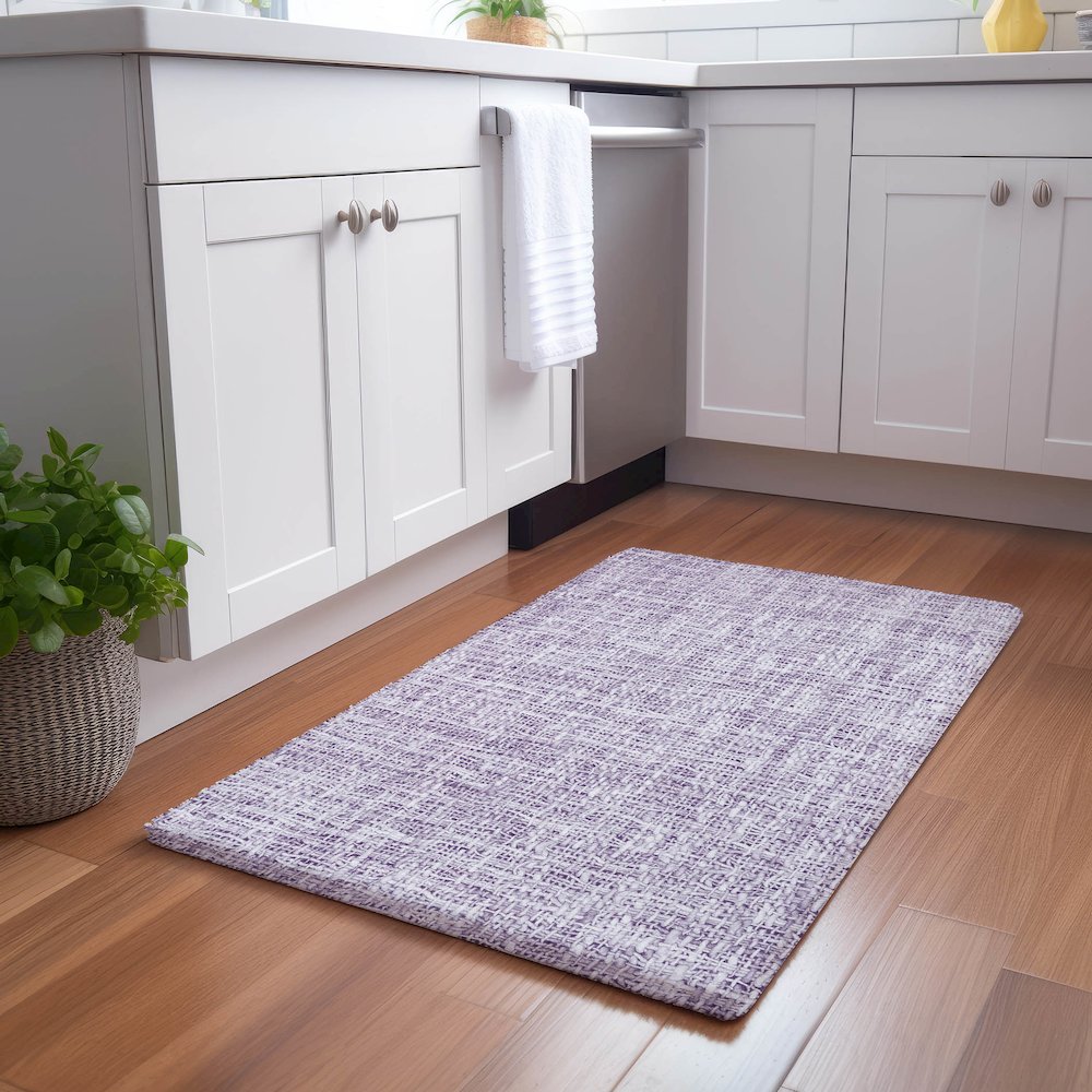 Luxury Washable Voyage VY1 Purple 1'8" x 2'6" Rug. Picture 5