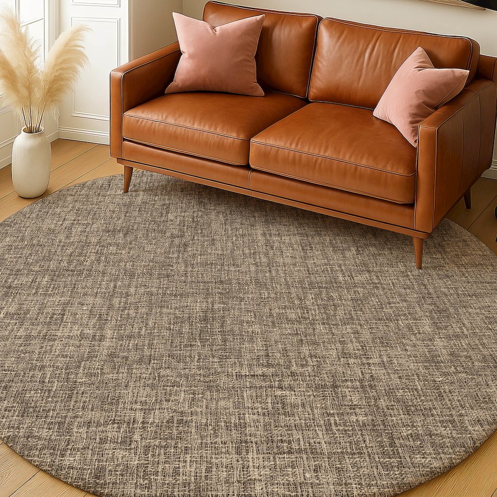 Luxury Washable Voyage VY1 Brown 8' x 8' Rug. Picture 5