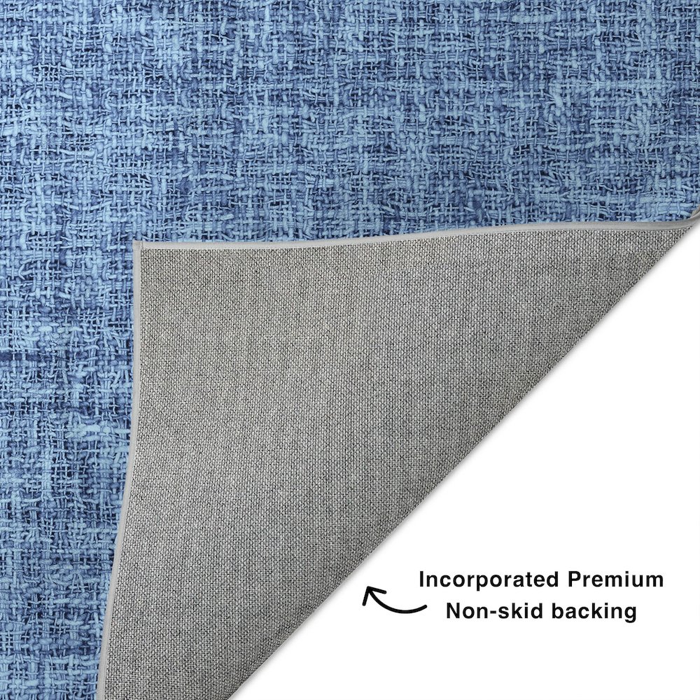 Luxury Washable Voyage VY1 Blue 1'8" x 2'6" Rug. Picture 4