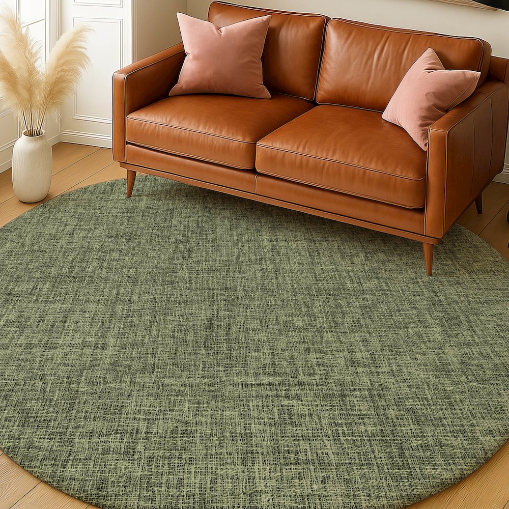 Luxury Washable Voyage VY1 Green 8' x 8' Rug. Picture 5