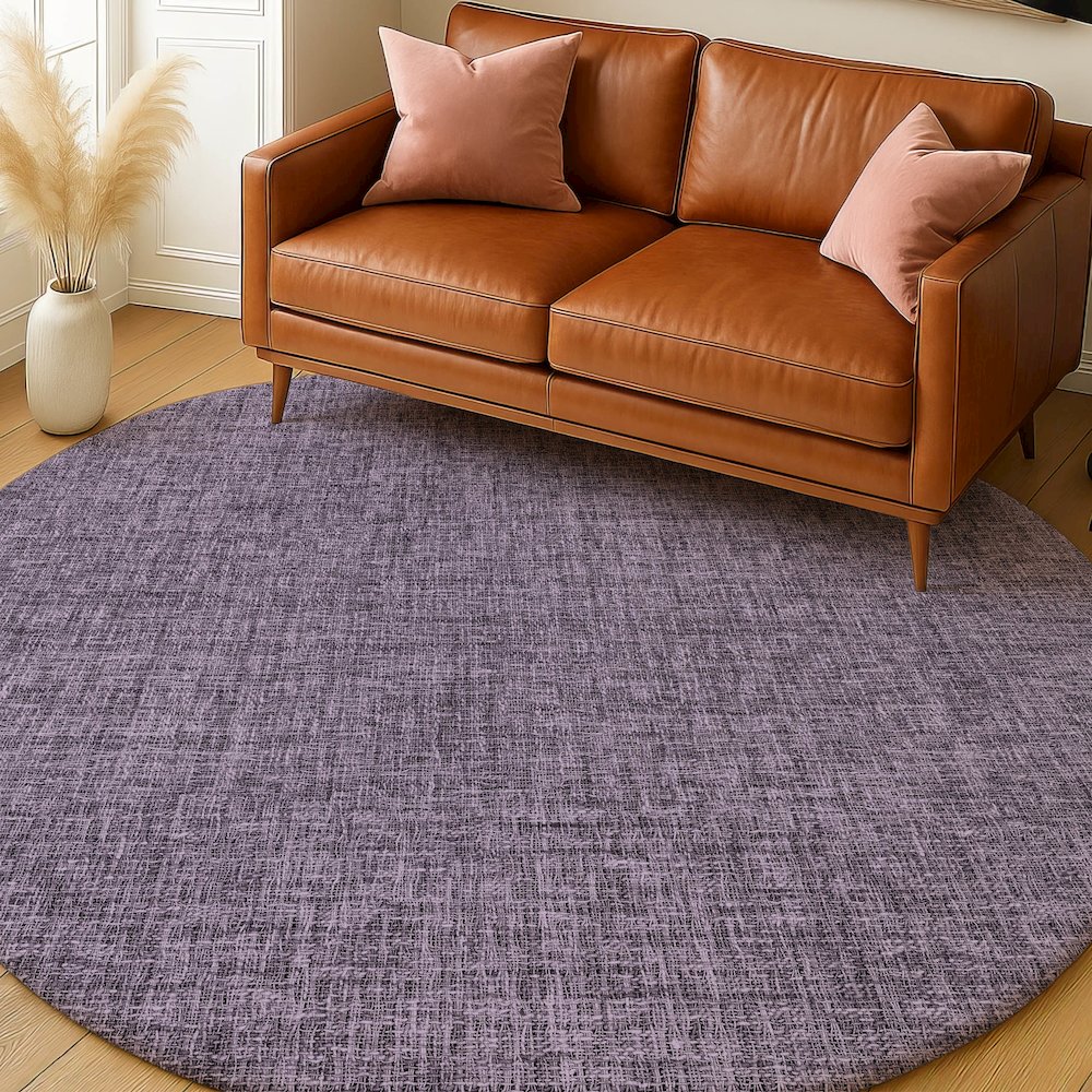 Luxury Washable Voyage VY1 Purple 8' x 8' Rug. Picture 5
