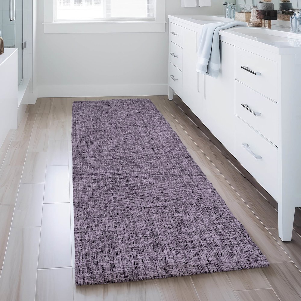 Luxury Washable Voyage VY1 Purple 2'3" x 7'6" Runner Rug. Picture 5