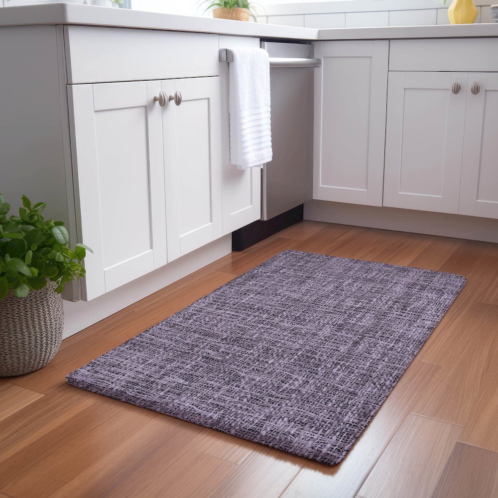 Luxury Washable Voyage VY1 Purple 1'8" x 2'6" Rug. Picture 5