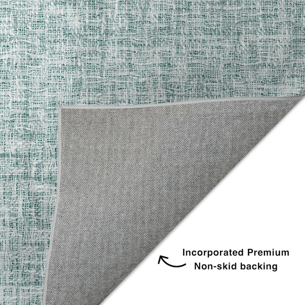 Luxury Washable Voyage VY1 Blue 1'8" x 2'6" Rug. Picture 4