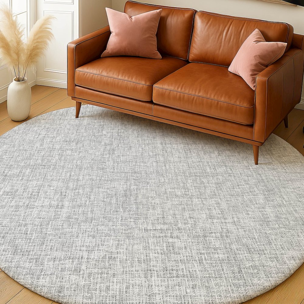 Luxury Washable Voyage VY1 Gray 8' x 8' Rug. Picture 5