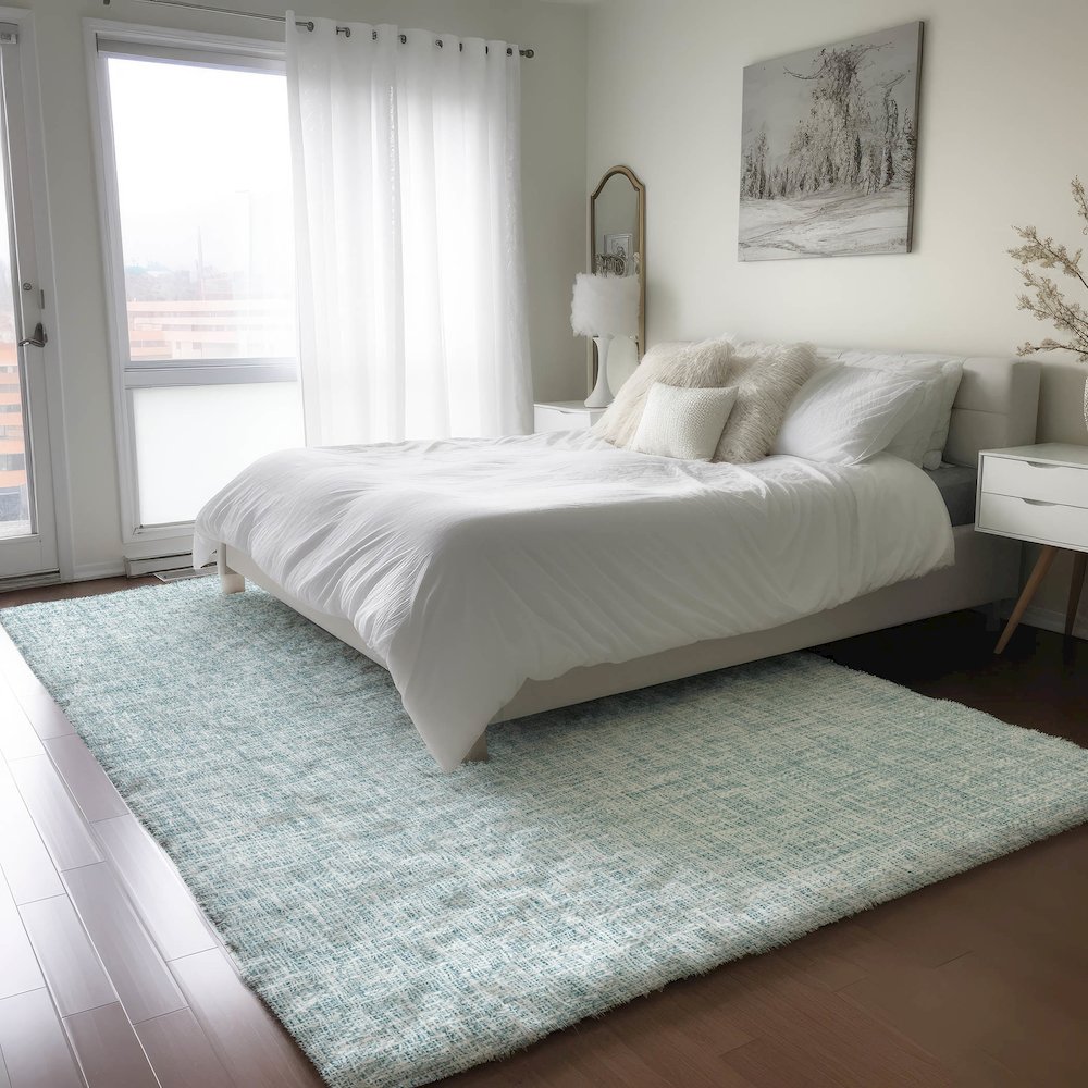 Luxury Washable Voyage VY1 Blue 2'6" x 3'10" Rug. Picture 5