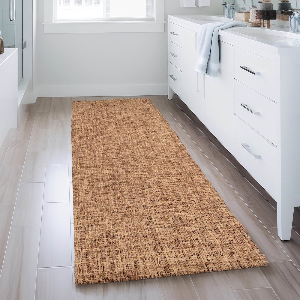 Luxury Washable Voyage VY1 Orange 2'3" x 7'6" Runner Rug. Picture 5
