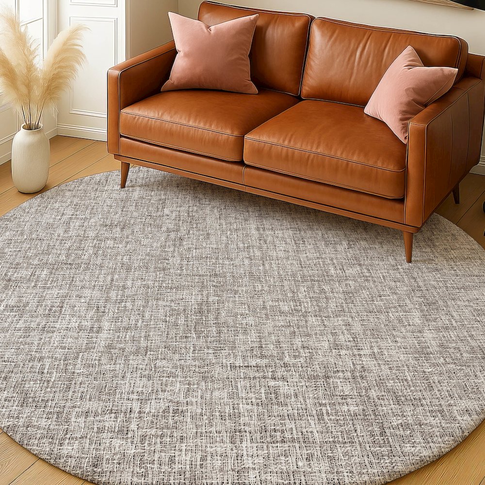 Luxury Washable Voyage VY1 Brown 8' x 8' Rug. Picture 5