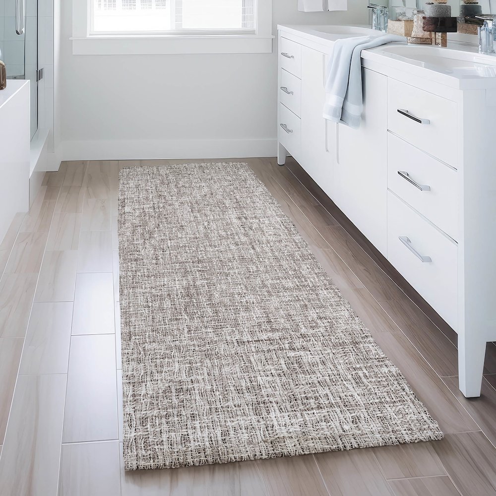 Luxury Washable Voyage VY1 Brown 2'3" x 7'6" Runner Rug. Picture 5