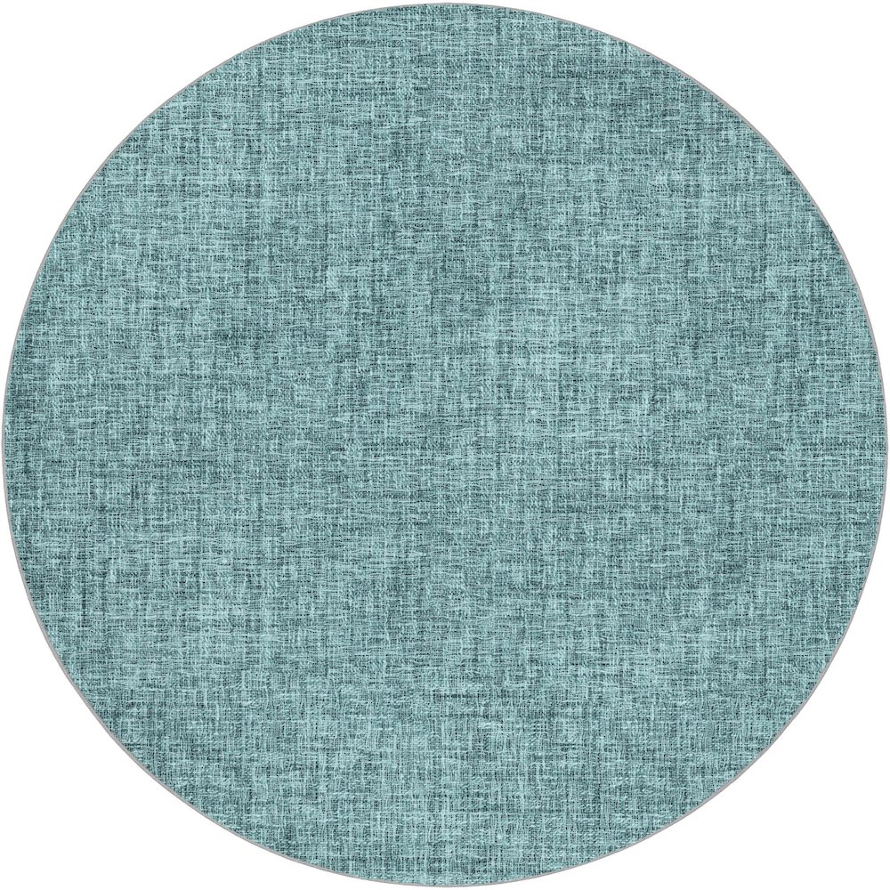 Luxury Washable Voyage VY1 Teal 8' x 8' Rug. Picture 1