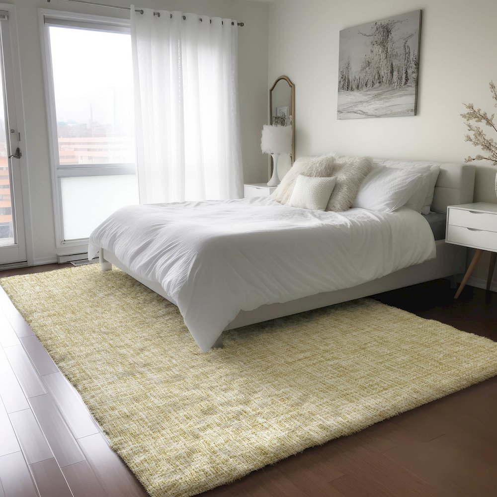 Luxury Washable Voyage VY1 Gold 2'6" x 3'10" Rug. Picture 5