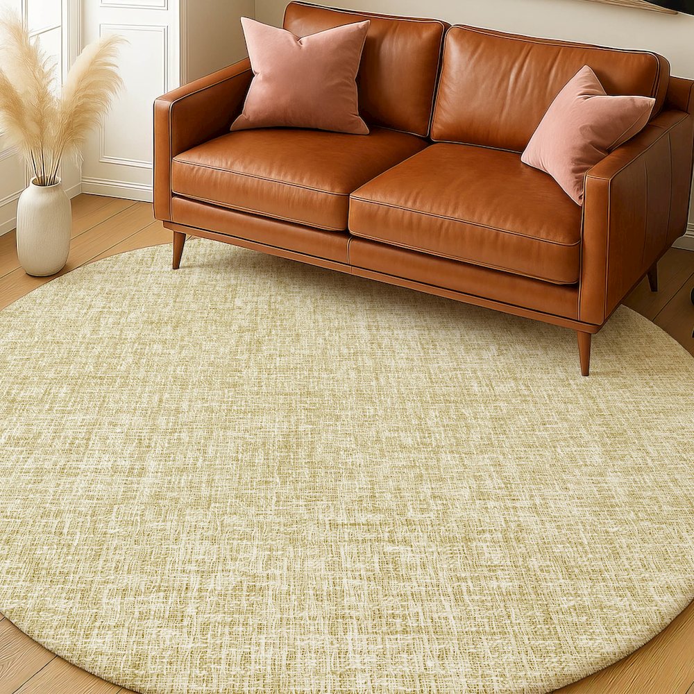 Luxury Washable Voyage VY1 Gold 8' x 8' Rug. Picture 5