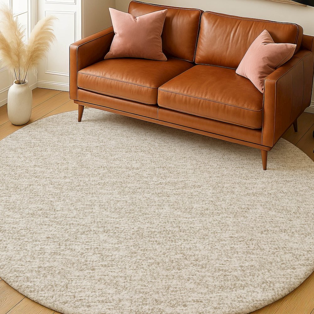 Luxury Washable Voyage VY2 Brown 8' x 8' Rug. Picture 5