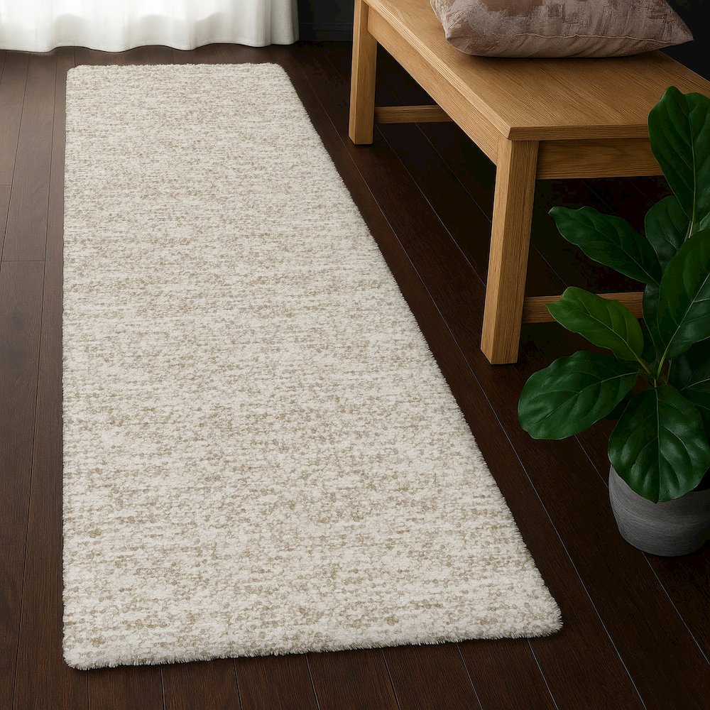 Luxury Washable Voyage VY2 Brown 2'3" x 7'6" Runner Rug. Picture 5