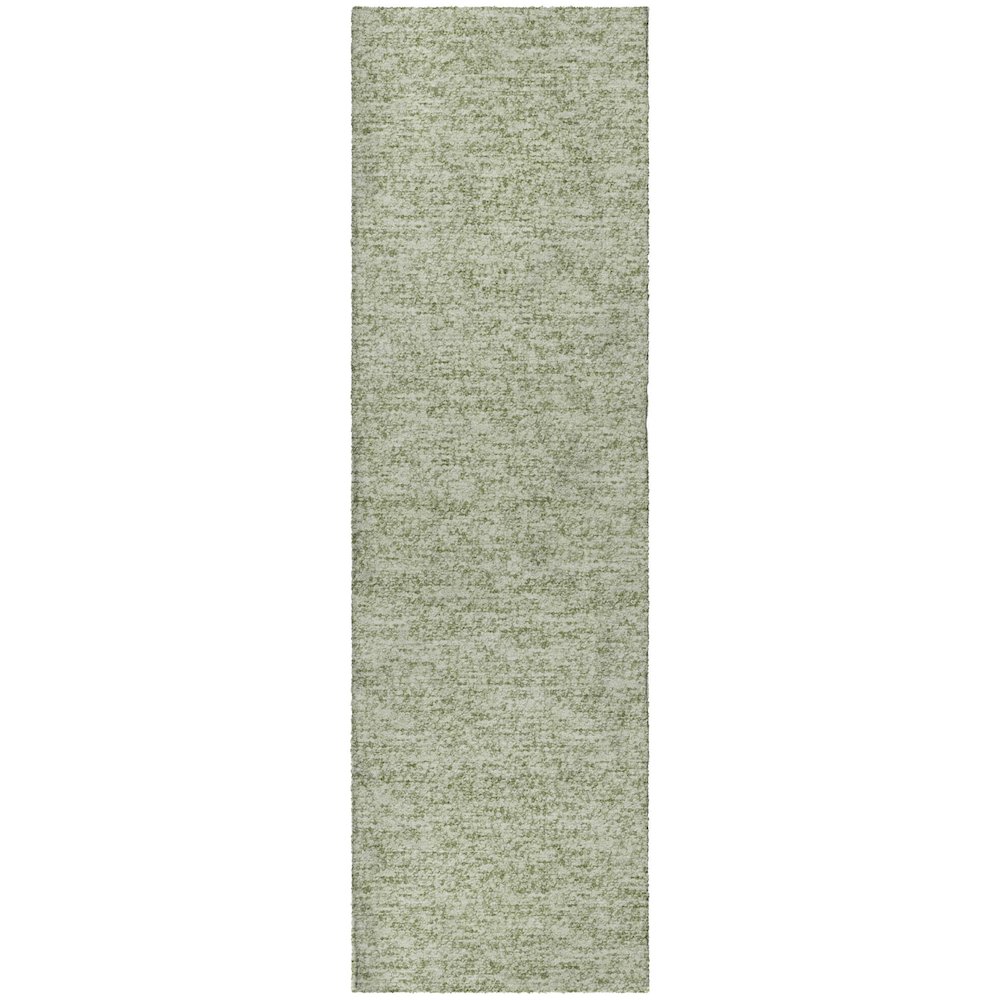 Luxury Washable Voyage VY2 Green 2'3" x 7'6" Runner Rug. Picture 1