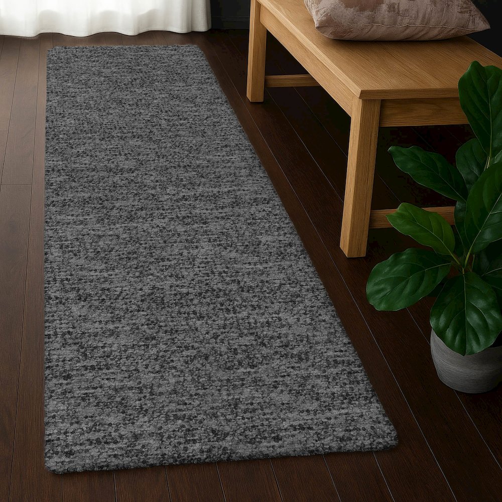 Luxury Washable Voyage VY2 Gray 2'3" x 7'6" Runner Rug. Picture 5