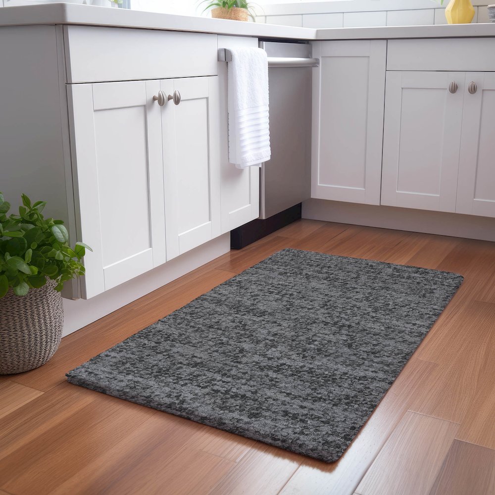 Luxury Washable Voyage VY2 Gray 1'8" x 2'6" Rug. Picture 5