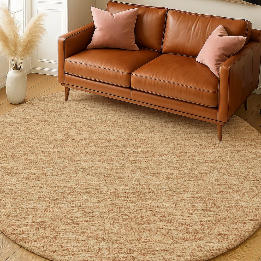 Luxury Washable Voyage VY2 Orange 8' x 8' Rug. Picture 5