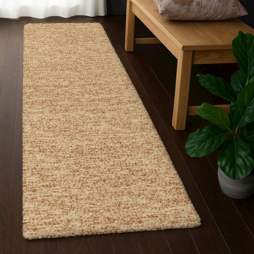 Luxury Washable Voyage VY2 Orange 2'3" x 7'6" Runner Rug. Picture 5