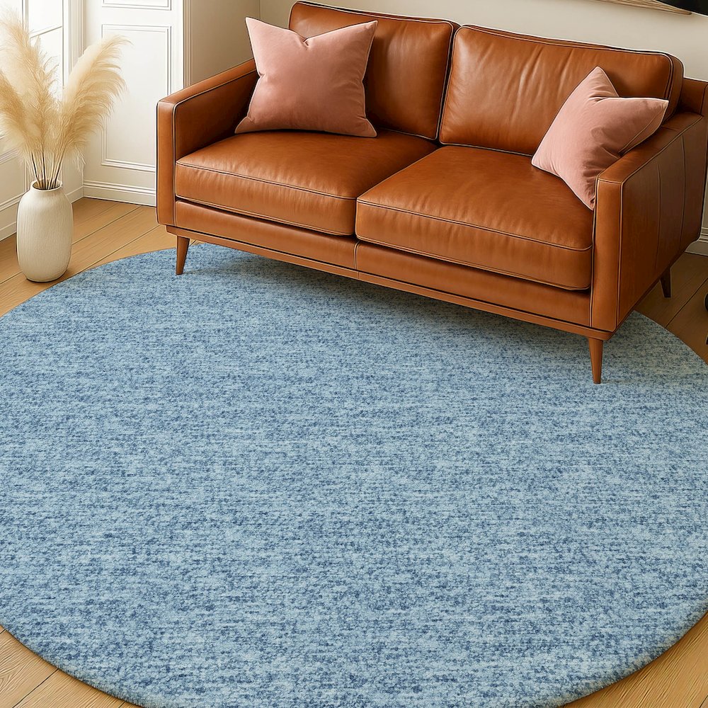 Luxury Washable Voyage VY2 Blue 8' x 8' Rug. Picture 5