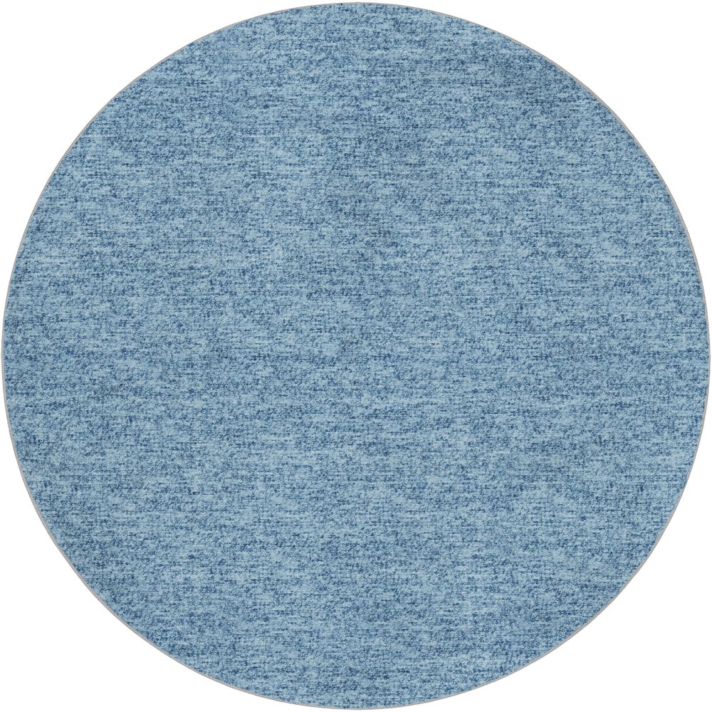 Luxury Washable Voyage VY2 Blue 8' x 8' Rug. Picture 1