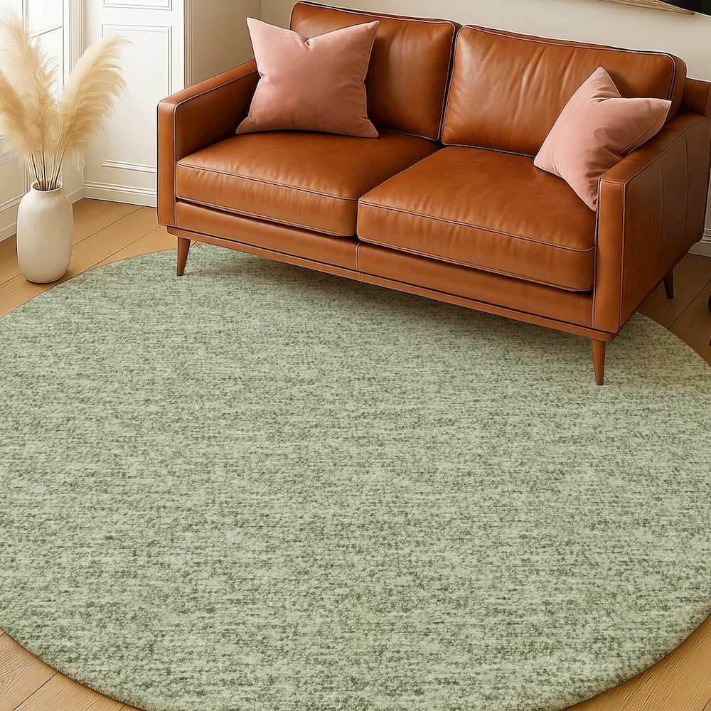 Luxury Washable Voyage VY2 Green 8' x 8' Rug. Picture 5