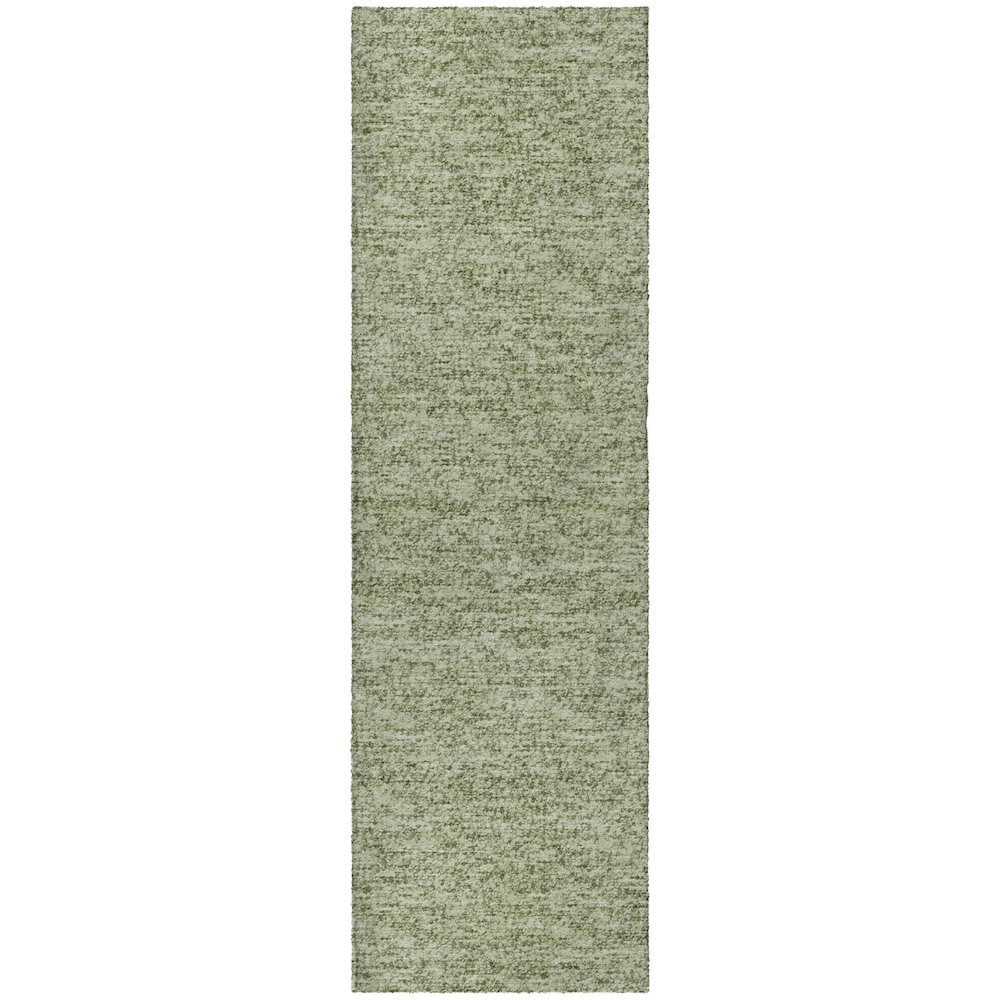 Luxury Washable Voyage VY2 Green 2'3" x 7'6" Runner Rug. Picture 1