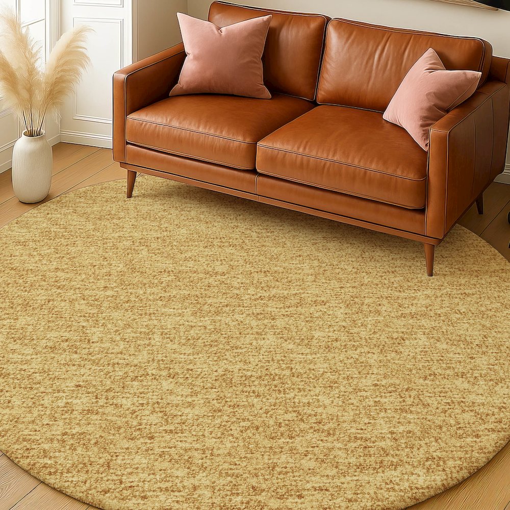 Luxury Washable Voyage VY2 Gold 8' x 8' Rug. Picture 5
