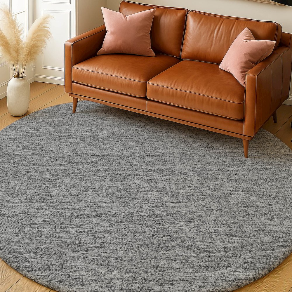 Luxury Washable Voyage VY2 Gray 8' x 8' Rug. Picture 5