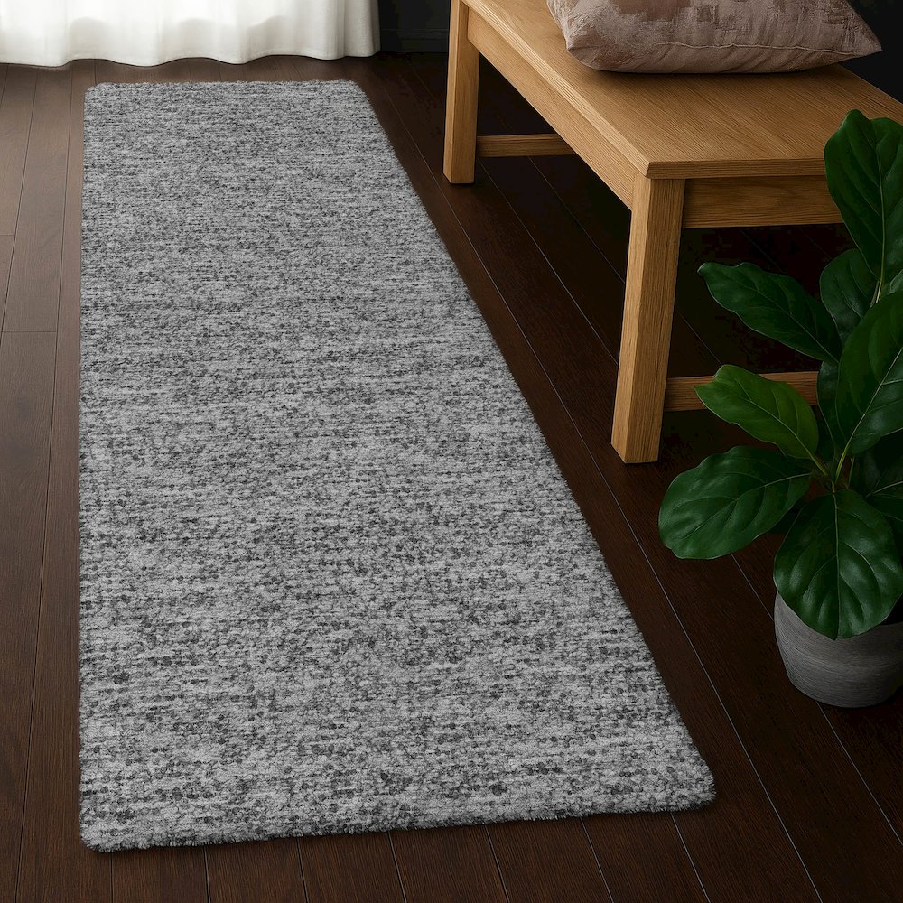 Luxury Washable Voyage VY2 Gray 2'3" x 7'6" Runner Rug. Picture 5