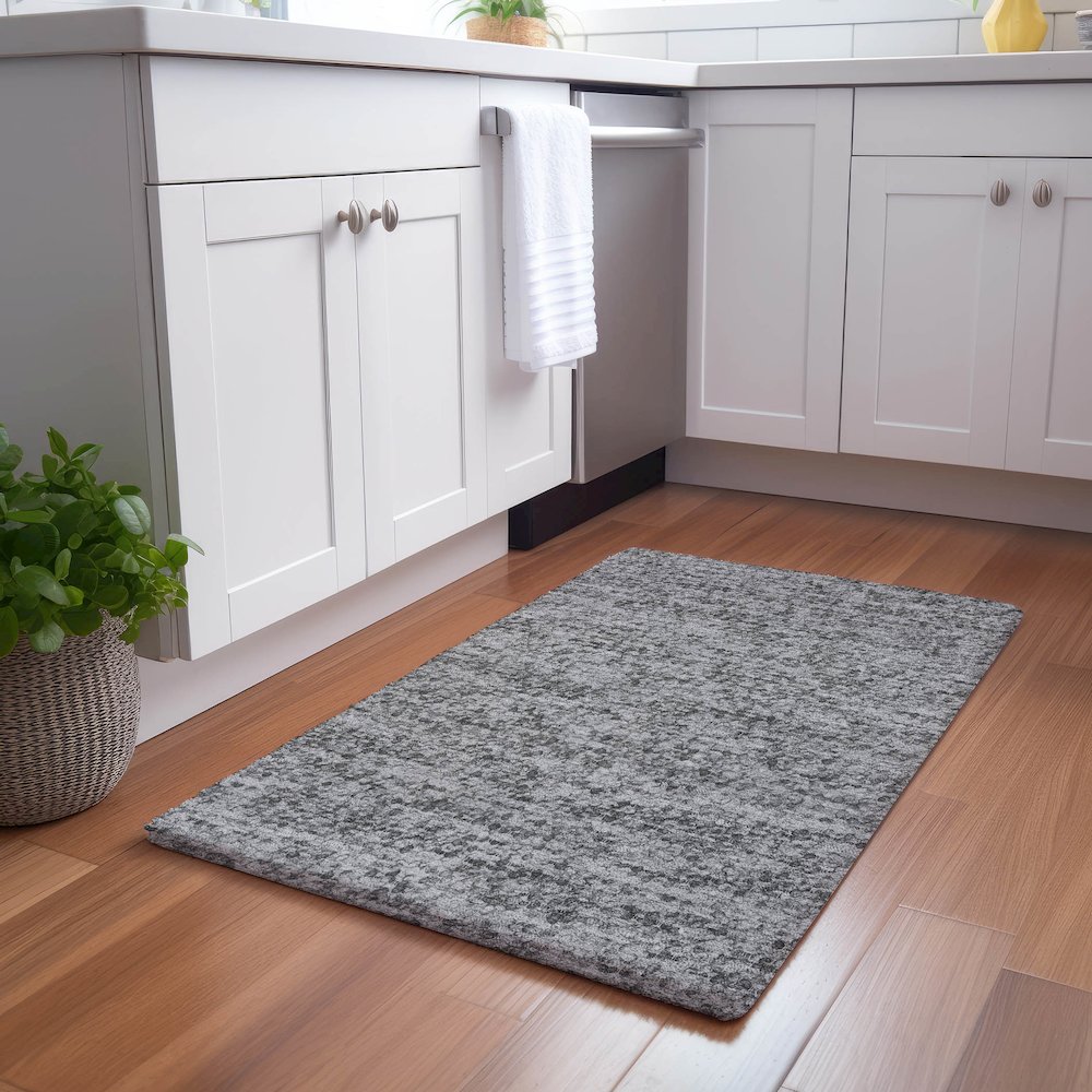 Luxury Washable Voyage VY2 Gray 1'8" x 2'6" Rug. Picture 5