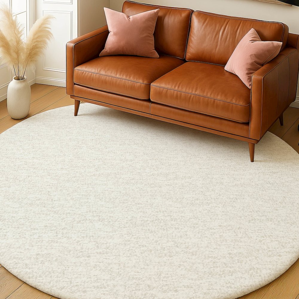 Luxury Washable Voyage VY2 Ivory 8' x 8' Rug. Picture 5