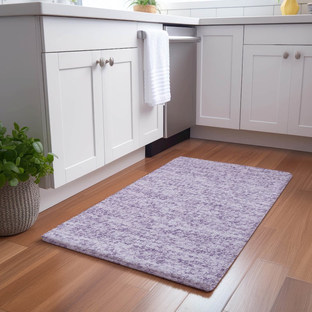 Luxury Washable Voyage VY2 Purple 1'8" x 2'6" Rug. Picture 5