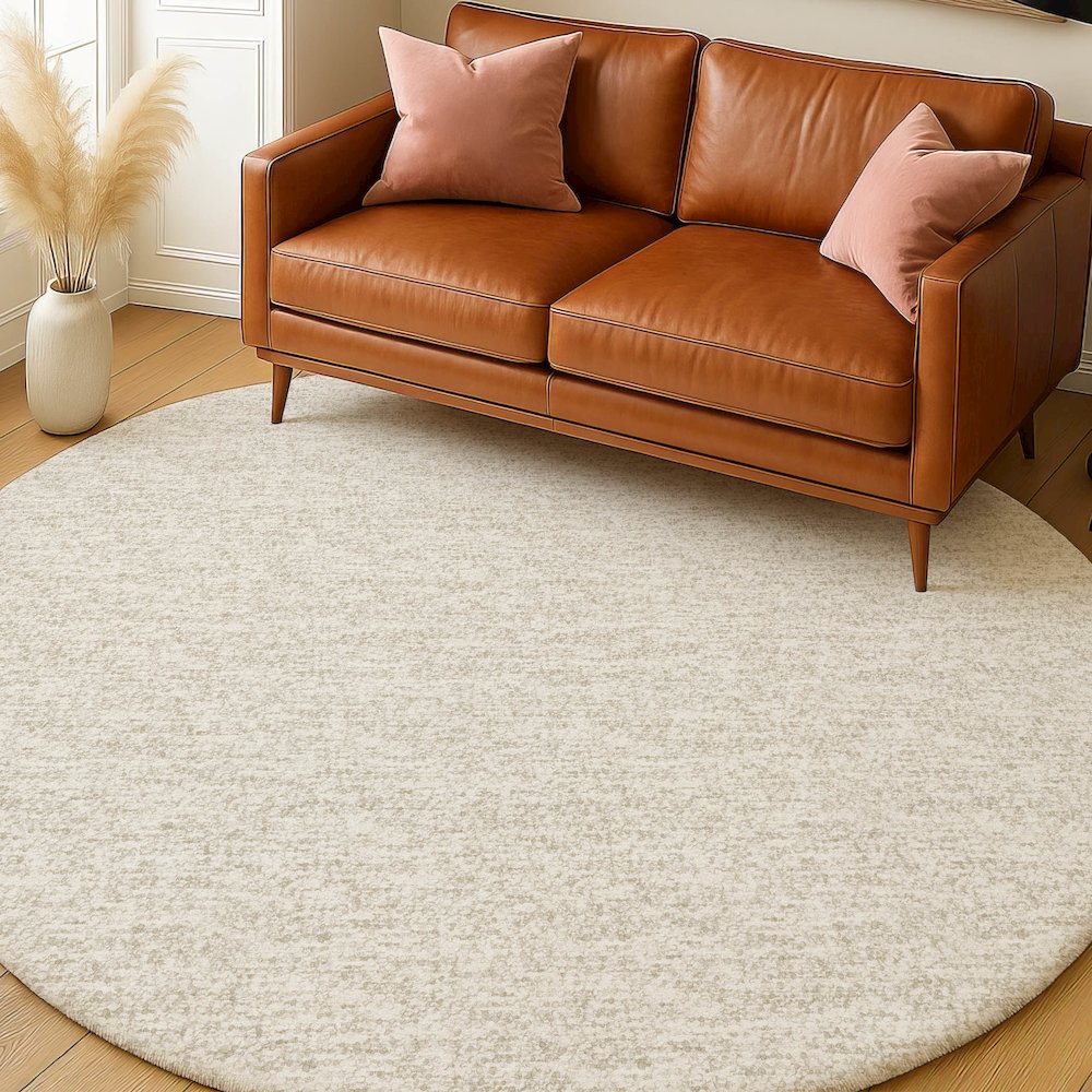 Luxury Washable Voyage VY2 Ivory 8' x 8' Rug. Picture 5
