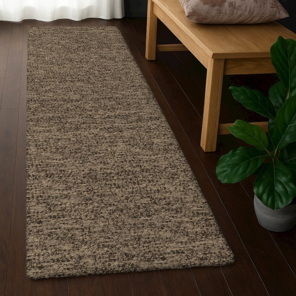 Luxury Washable Voyage VY2 Brown 2'3" x 7'6" Runner Rug. Picture 5