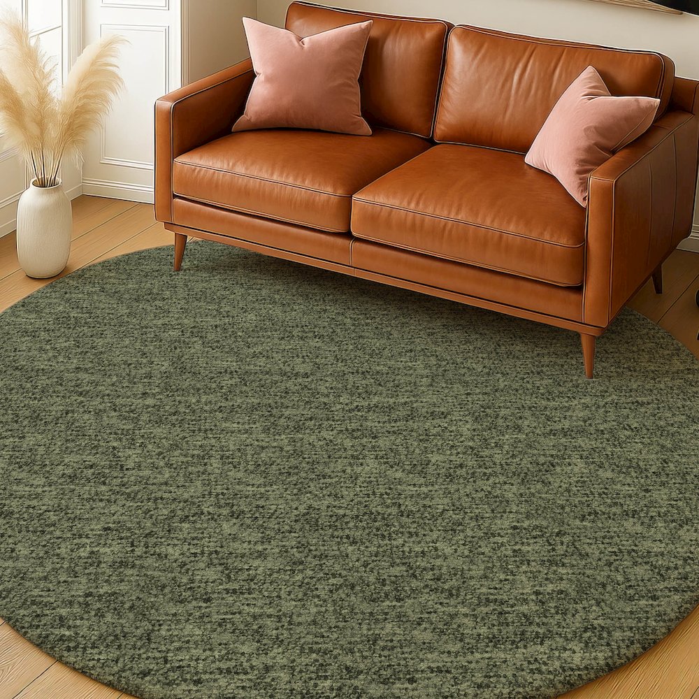 Luxury Washable Voyage VY2 Green 8' x 8' Rug. Picture 5