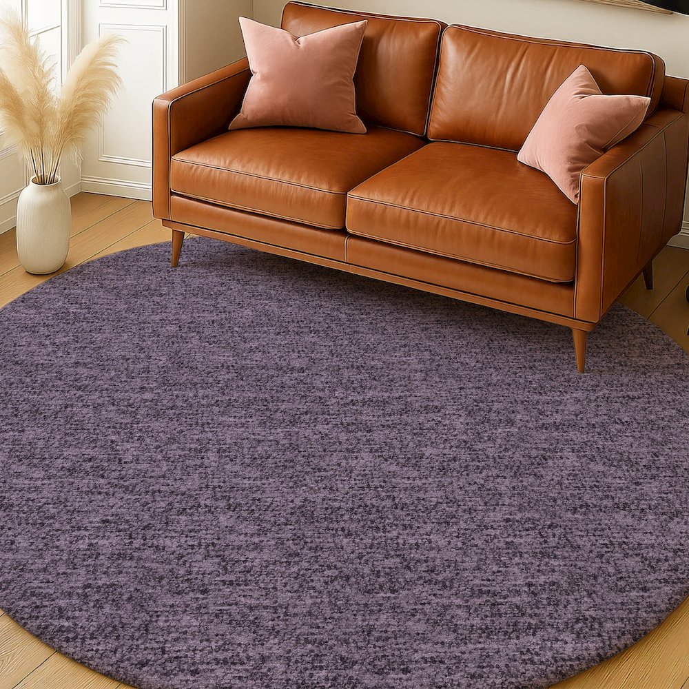 Luxury Washable Voyage VY2 Purple 8' x 8' Rug. Picture 5
