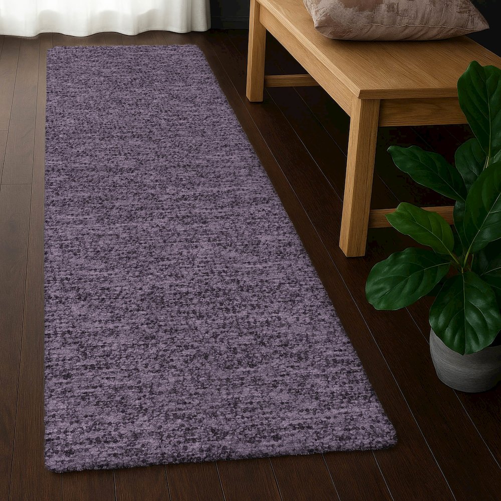 Luxury Washable Voyage VY2 Purple 2'3" x 7'6" Runner Rug. Picture 5