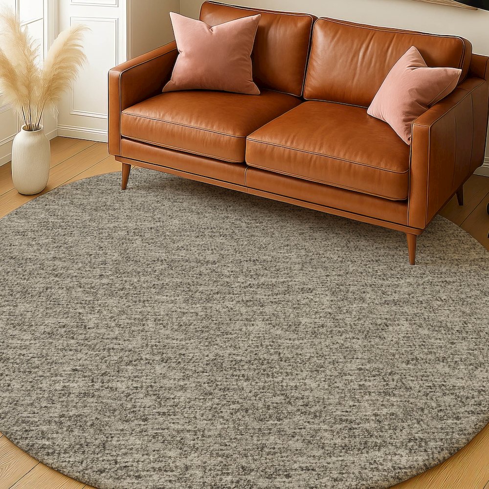 Luxury Washable Voyage VY2 Ivory 8' x 8' Rug. Picture 5