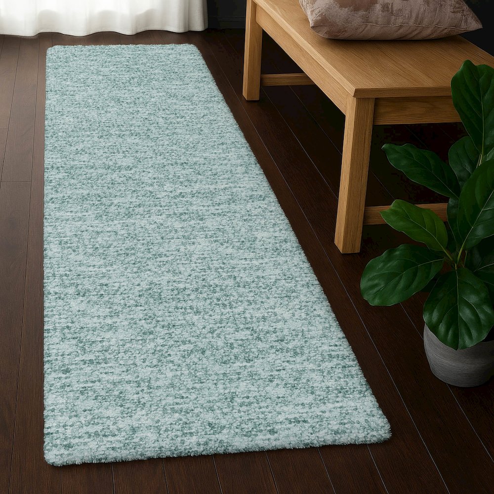 Luxury Washable Voyage VY2 Blue 2'3" x 7'6" Runner Rug. Picture 5