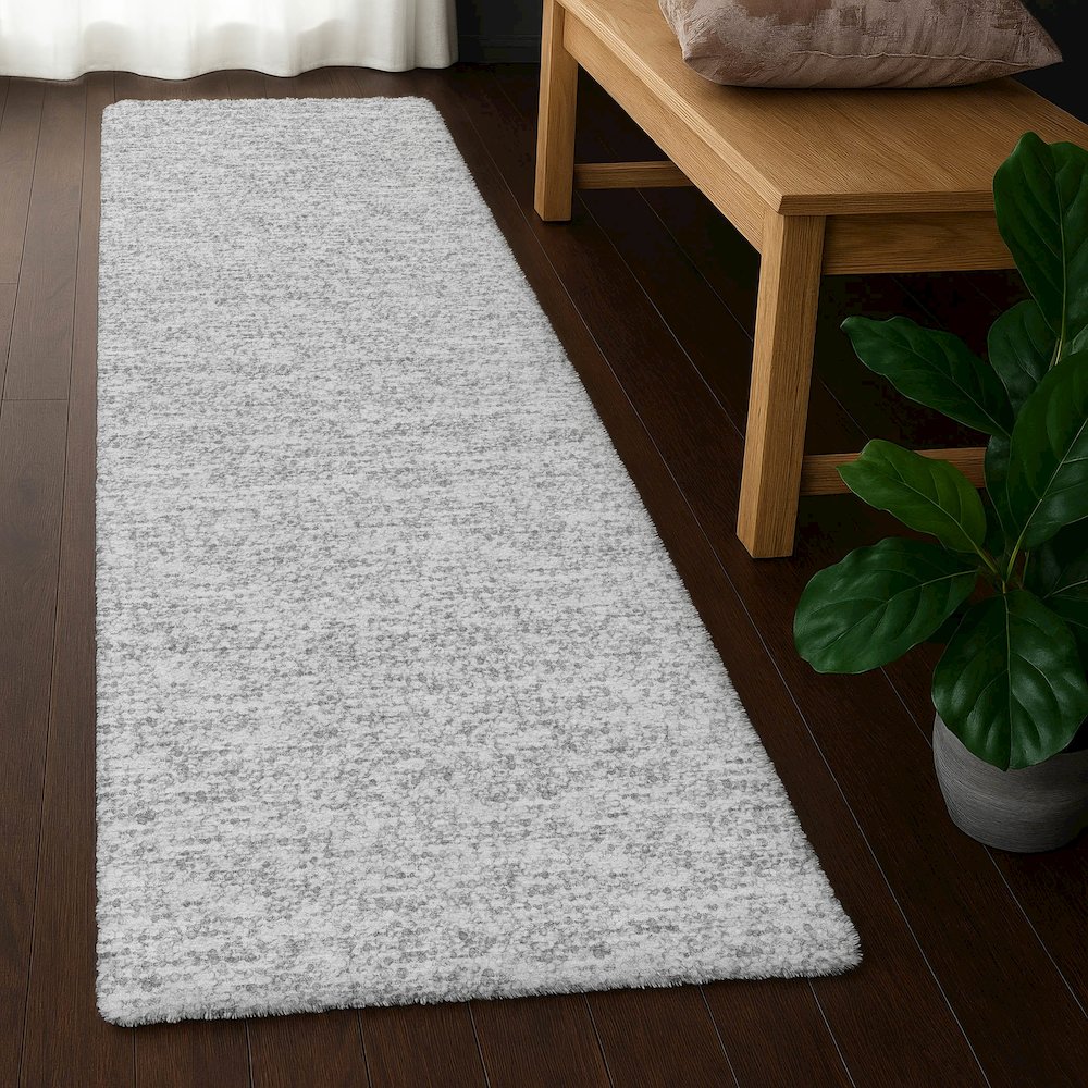 Luxury Washable Voyage VY2 Gray 2'3" x 7'6" Runner Rug. Picture 5