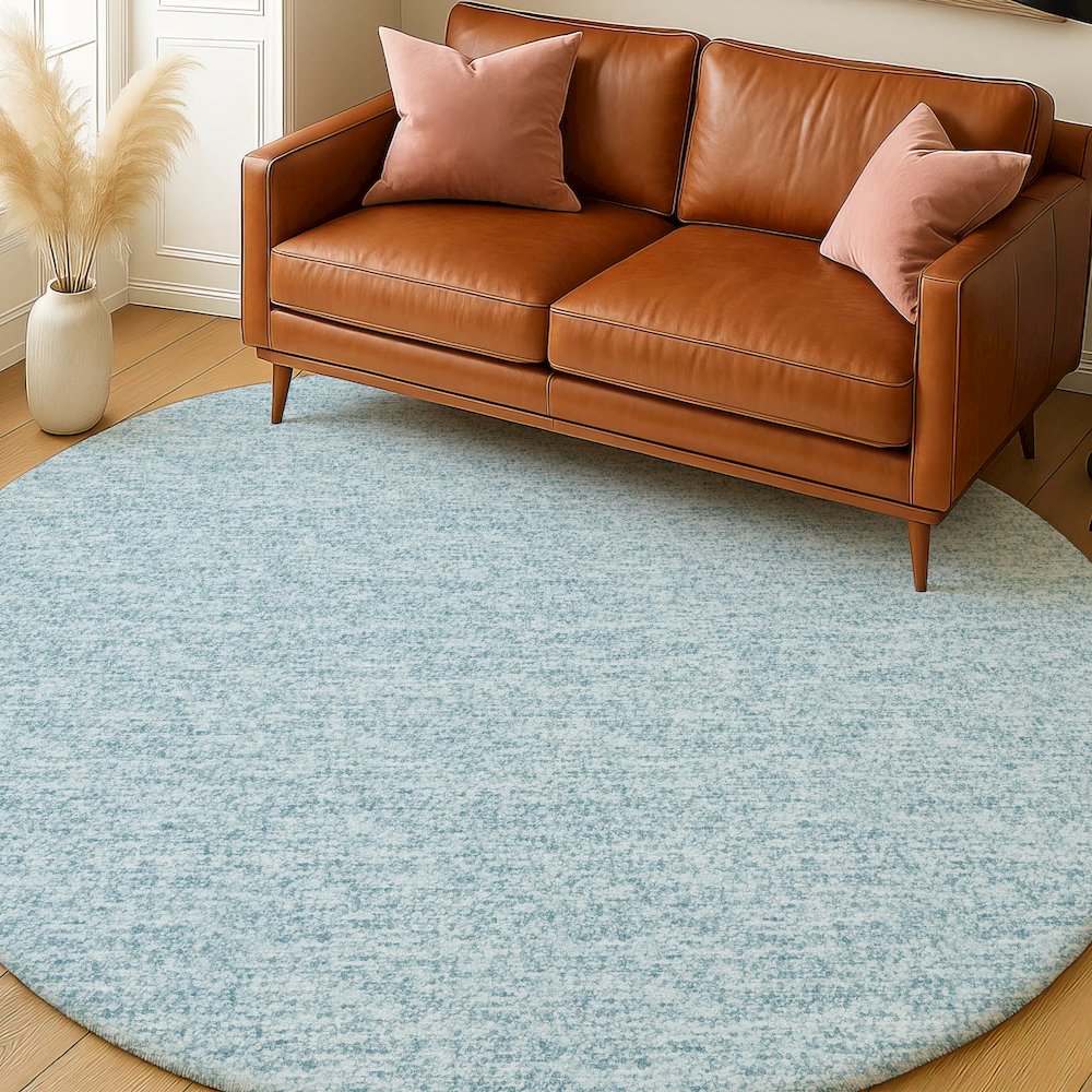 Luxury Washable Voyage VY2 Blue 8' x 8' Rug. Picture 5
