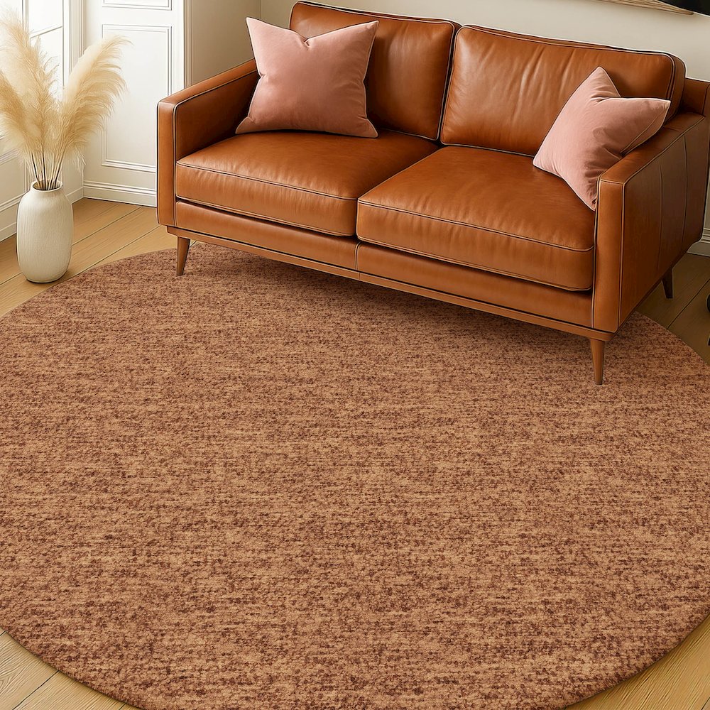 Luxury Washable Voyage VY2 Orange 8' x 8' Rug. Picture 5