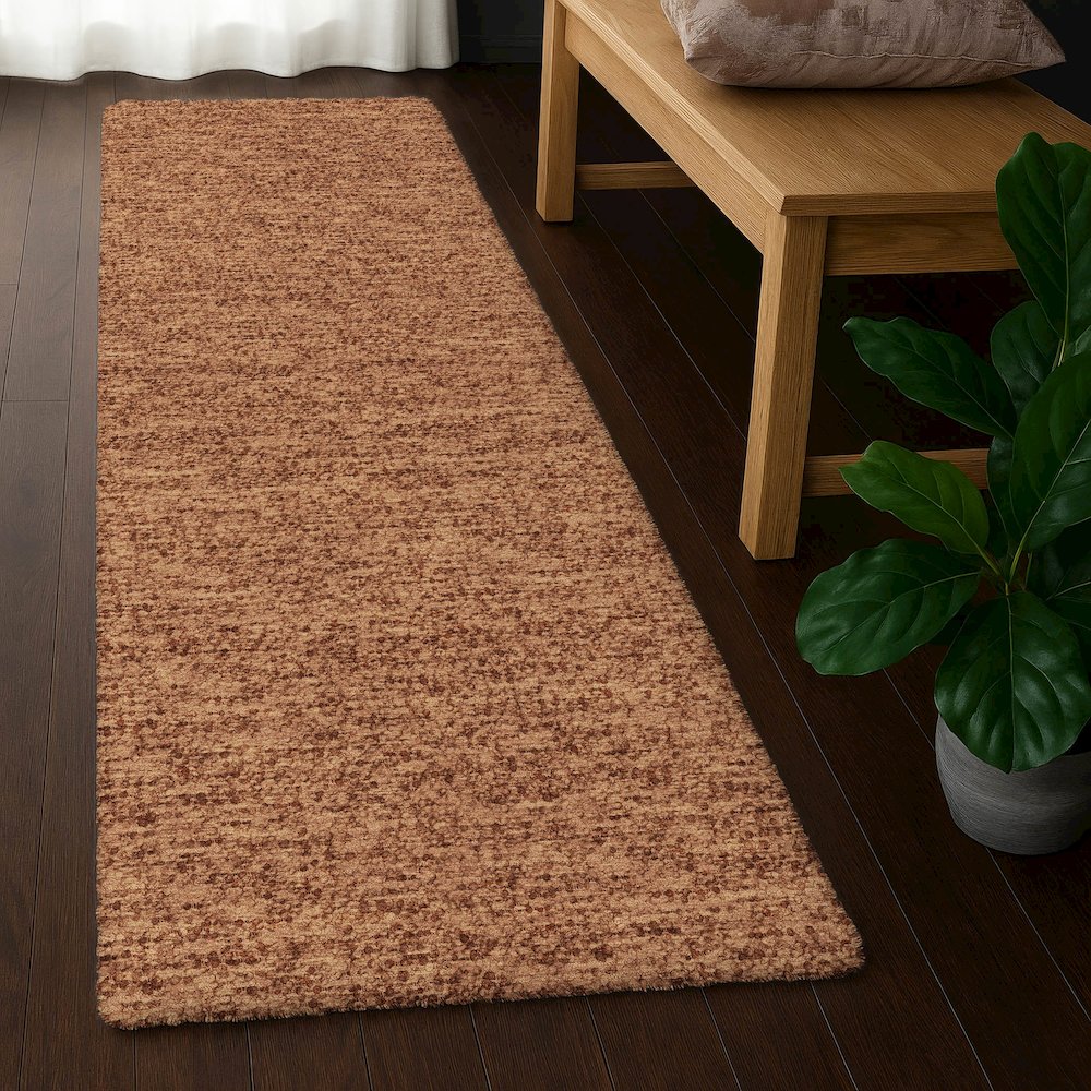 Luxury Washable Voyage VY2 Orange 2'3" x 7'6" Runner Rug. Picture 5